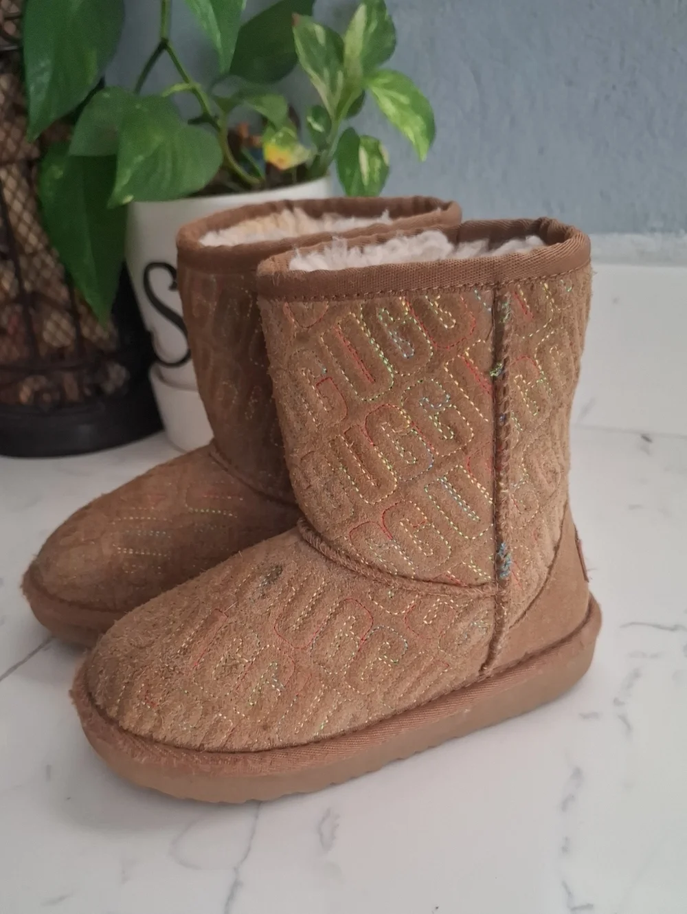Ugg Kids Tan Cozy Winter Boots - Soft Lined